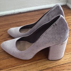 Leith Women's Velvet Block Heels - Shiny Soft Lavender